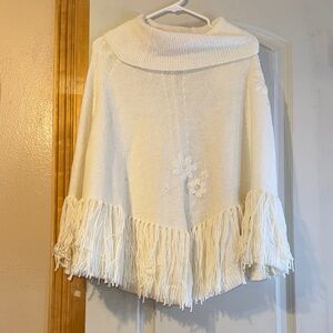 Lilly Pulitzer Cream Fringe Poncho